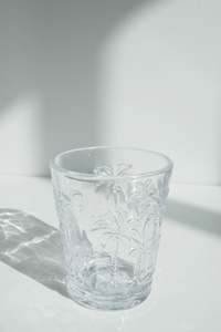 Oasis Etched Palm Clear 9x10cm Drinking Glass