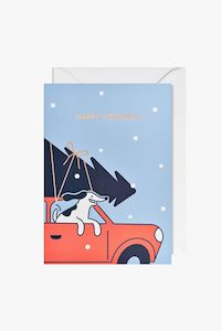 Happy Holidays Dog Mini Christmas Card