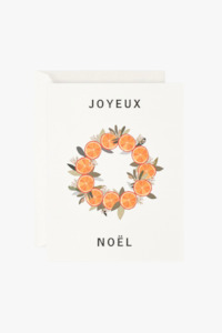 Clothing: Joyeux Noel Oranges Christmas Greeting Card