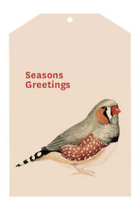 Seasons Greetings Pink Xmas Gift Tag