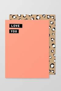 Love You Half Fluro Greeting Card