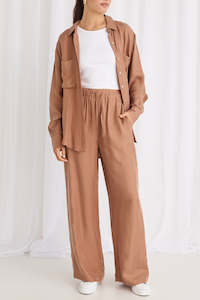 Riverside Mocha Luxury Blend Pull On Wideleg Pants