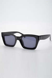 Clothing: Onassis Square Black with Smoke Lens Sunglasses