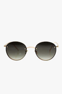 Instant Karma Two Round Frameless Gold With Smoke Lens Sunglasses