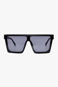 Clothing: Malibu Oversized Flat Top Square Black Sunglasses