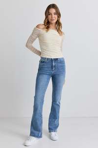 Clothing: Hotline True Blue High Rise Flare Jean