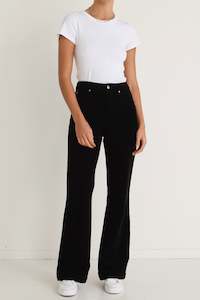 Clothing: Karma Black Cord High Waist Long Wide Leg Pant