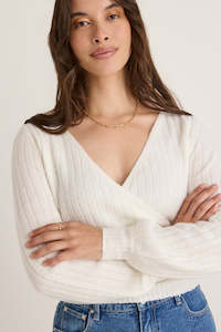 Clothing: Honest Ivory Ballerina Soft Rib Knit Wrap