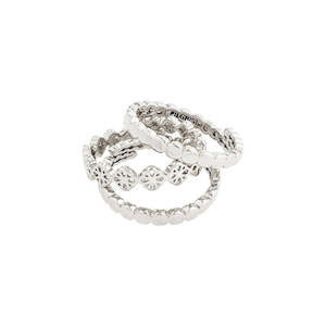 Cherished Three Stacked Fine Silver EOL Adjustable Rings