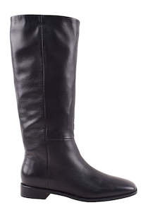 Clothing: Dolton High Knee Black Leather Boots