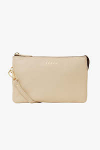 Clothing: Tilly Multi Pocket Biscotti Leather Crossbody Bag