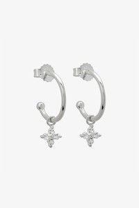 Clover Diamante Sterling Silver Hoop EOL Earrings