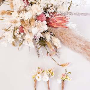 Dried Wedding Bouquet and Buttonhole Package