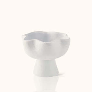 Flower: White Ceramic Wave Pedestal - Rental