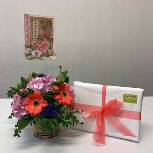 Florist: Mother's Day Arrangement, Card and Chocolates.