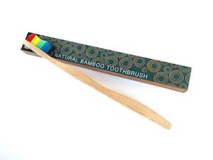 Natural Teeth & Oral Care: Bamboo Toothbrush - Single with Rainbow Colour Bristles