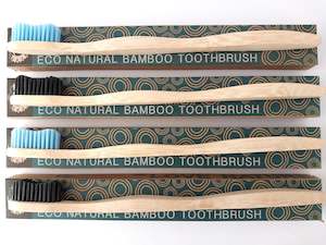 Natural Teeth & Oral Care: Bamboo Toothbrush - Pack of FOUR