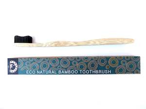 Natural Teeth & Oral Care: Bamboo Toothbrush - Single with Black Colour Bristles