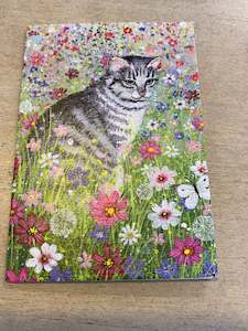 Coast and Country Mini Notecard Cat in a Cottage Garden