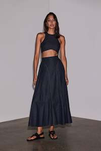 Clothing: Theo Skirt in Indigo Denim