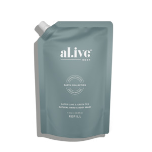 al.ive hand and body wash refill - kaffir lime & green tea