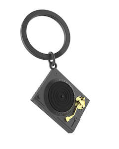 Stellar Black Turntable Keychain