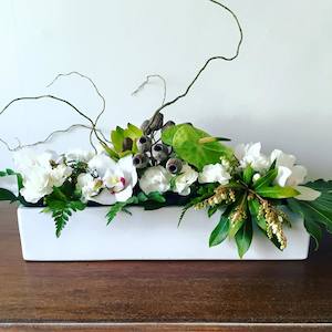 White and Green Trough Arrangement