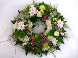 Florist: Pastel Sympathy Wreath