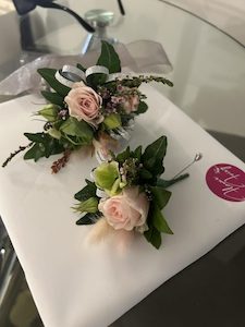 School Ball Wrist Corsage + Buttonhole Combo