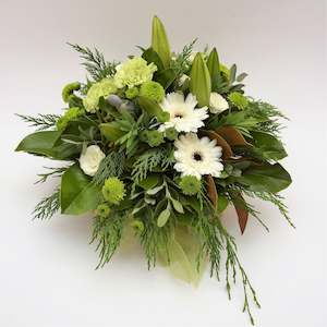 Florist choice: White and Green Flax Box