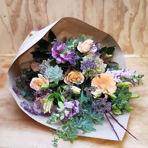 Florist Choice: Apricot, pink and Mauve shades