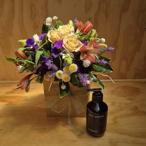 Flower: "Real World" restorative body lotion gift box.