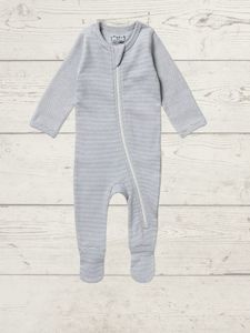 Wilson & Frenchy - Organic Stripe Rib Zipsuit with Feet - range of colours