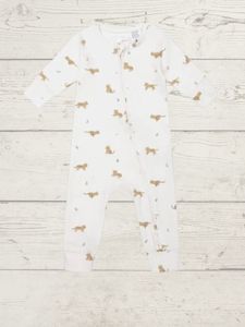 Organic Cotton Reese Zip Onepiece – Lenny Leopard Cloud