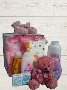 Florist: Pink Baby Gift Box