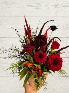 Florist: Red palette arrangement.