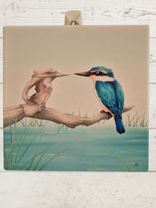 Mirror Kingfisher ceramic tile