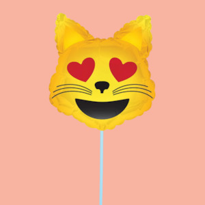 Cat Emoji Heart Eyed Balloon