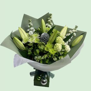 Green & White Christmas Floral Bouquet