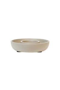 Billy Tea Light Holder - Beige/Black