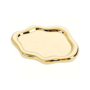 Electroplated Gold Ceramic Cloud Tray