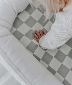 BABY LOUNGER - SAGE GINGHAM