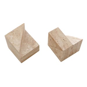 Travertine Bookends