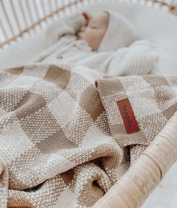 KHAKI GINGHAM BLANKET