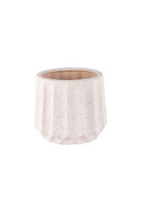 Fluted Speckle Ceramic Planter