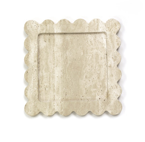 Gift: TRAVERTINE SCALLOPED TRAY