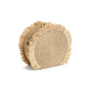 Round Basket with Raffia