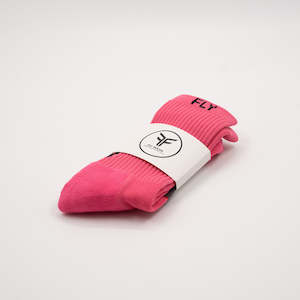 Clothing: Pink Fly Crew Sock