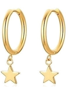 Clothing: Flying Saucers Star Drop Earrings