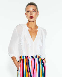 Clothing: Fate&Becker just love frill blouse ivory